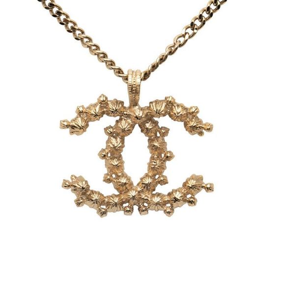 Chanel Coco Mark Gold Blue Multicolor Plated Rhinestone Ladies Chanel - Picture 2 of 7